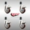 Service Caster 4 Inch 316SS Maroon Poly Swivel 1-3/4 Inch Expanding Stem Caster Set Lock Brake SCC-SS316TTLEX20S414-PPUB-MRN-134-4 - alternate 4